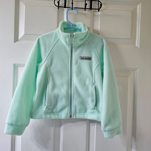 Columbia Youth XXS Mint Green Fleece Zip Jacket NWT Outdoor Hiking Winter Warm - Picture 3 of 13